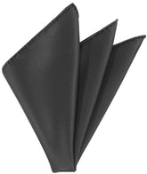 Charcoal Gray Twill Madder Solid Silk Pocket Square #TMSOP-9